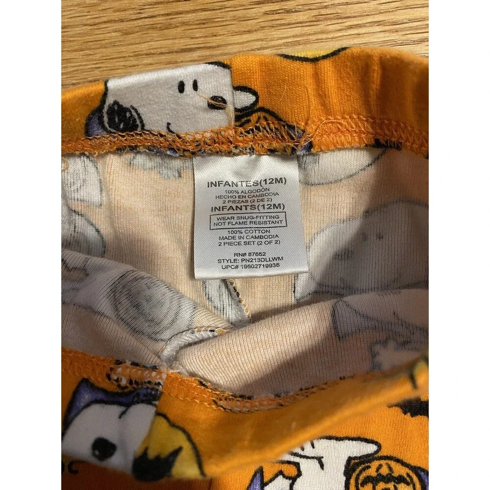 Peanuts Snoopy Halloween Cotton Pajama 2-Piece Set - 12 Mos. Charlie Brown
